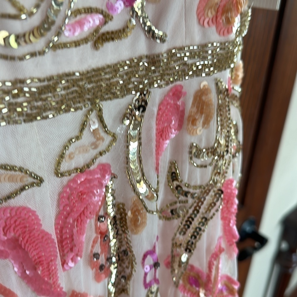 Mac Duggal V NECK FLORAL EMBELLISHED SPAGHETTI STRAP GOWN size 12 NEW $698 - Picture 15 of 17